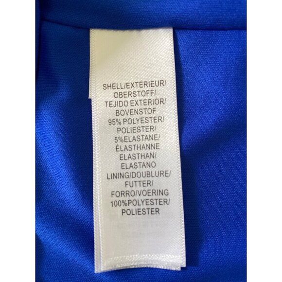 Adrianna Papell Front Twisted Ruched Sheath Dress, Blue Multi Women’s Size 10 - Picture 9 of 10